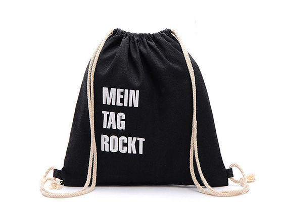 품질  Custom Logo Canvas Drawstring Bags Black Canvas Cinch Backpack For Men 공장