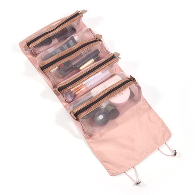 우먼 지퍼 메쉬 분리할 수 있는 화장품을 위한 1개의 화장용 가방에서 값이 싼 4PCS는 영부인들 폴드형 나일론 백 로프 화장 가방을 파우치에 넣습니다