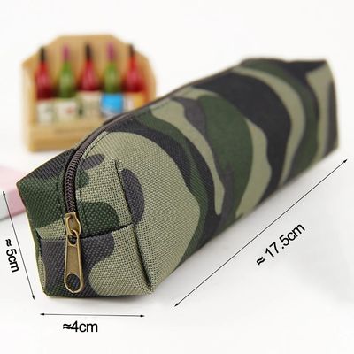 패키지 화장용 팁을 끌어내는 공장 주문 제작된  위장 펜슬 케이스 캔버스 연필 가방 학교 공급품 문구류 상자
