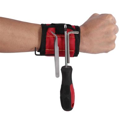 뜨거운 판매 폴리에스테르 강한 자기를 띤 손목 밴드 휴대용 기계 도구 가방 팁 전공 손목 도구 나사 네일은 비트 홀더를 꿰뚫습니다