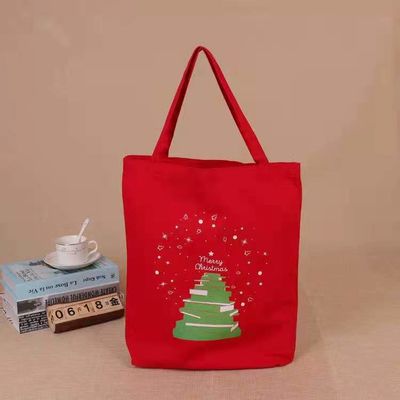 2021년은 프로모셔널 주문 제작된 크리스마스  캔버스  여성용 대형 손가방 재사용할 수 있는 산타 쇼핑 가방 핸드백  선물을 아이들에 팔아  뜨거워집니다