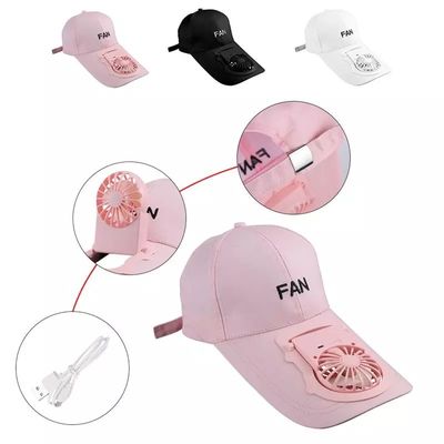 팬 모자 남녀 구별이 없는 조정할 수 있는 하계 스포츠 야구 모자  UV를 고발하는 도매 가격 가지고 다닐 수 있는 USB는 마스크 작은 냉각기팬을 보호합니다