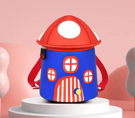 버섯   모양 3D 네오프렌 교육 에어백  SBR  자녀들은 부드러운 유치원 에어백  불빛 여자 배낭을 져 나릅니다