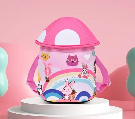 버섯   모양 3D 네오프렌 교육 에어백  SBR  자녀들은 부드러운 유치원 에어백  불빛 여자 배낭을 져 나릅니다