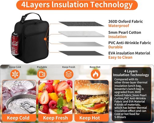 충격 방지 및 스토르게 재사용 점심 가방 남자 - 소형 단열 점심 가방