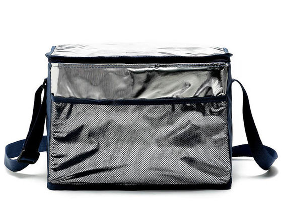 솔더 스트랩과 녹색 알루미늄 호일 격리된 운반 점심 가방